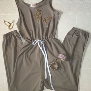 NWOT Taupe Jumpsuit